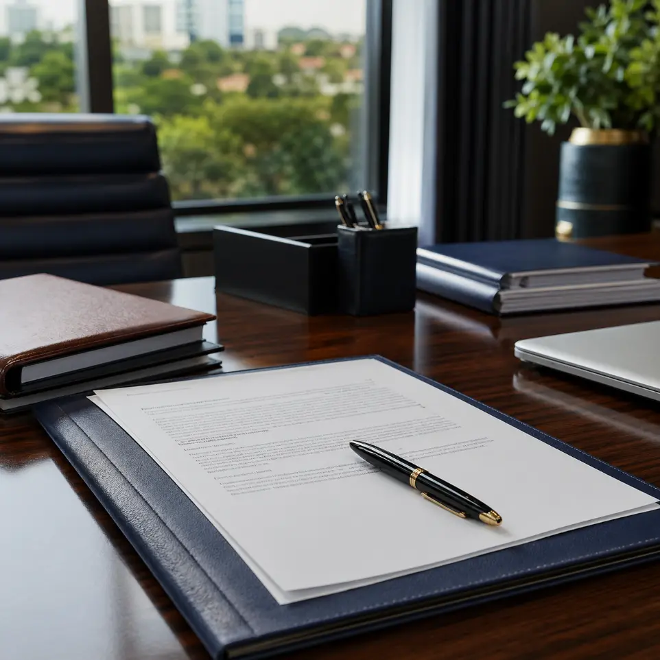 Arcadia Advocates legal professionals reviewing documents in a modern boardroom